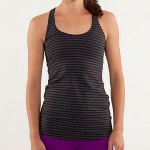 Lululemon Cool Racerback - Black/Grey Stripe - Size 4